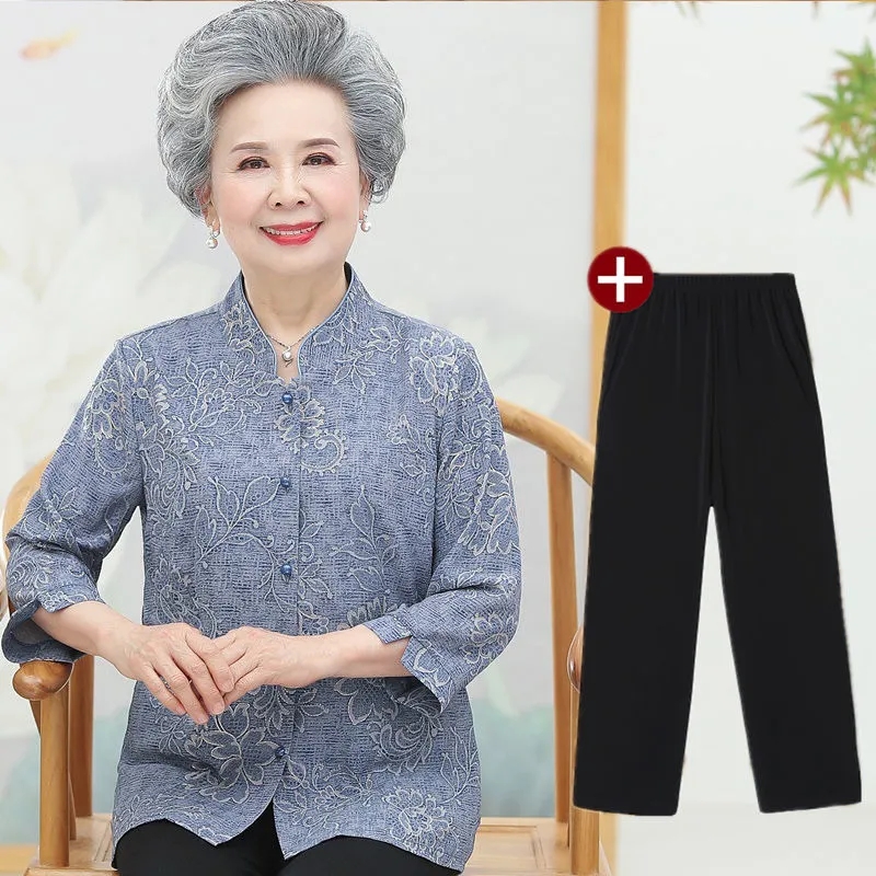 Summer Clothing Old Money - Elderly Grandma Shirts Blouse Tops 3/4