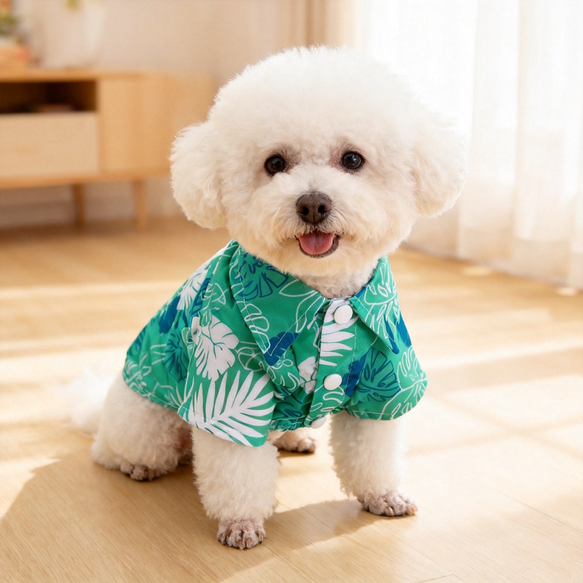 Summer Dog Clothing - Cat Flower Shirt, Lightweight Spring and