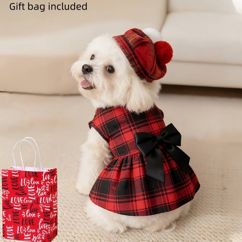 Summer Dog Clothing - Pet Dog Clothes Plaid Shirt Suit