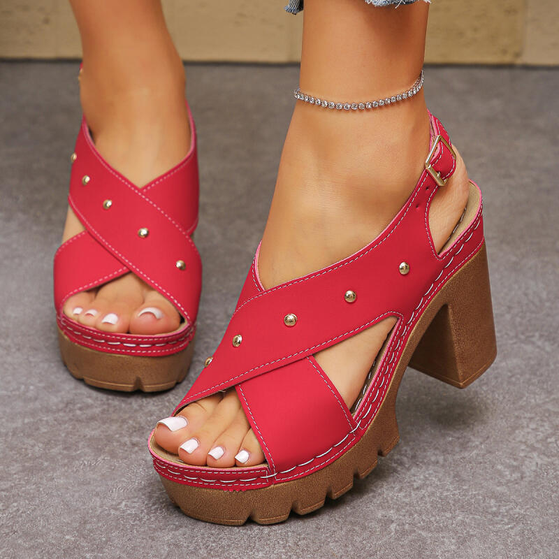 Summer Clothing Dress - Vintage Super High Heel Cross Strap