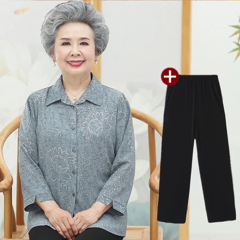Elderly Grandma Shirts Blouse  - Summer Clothing Old Money recension och pris
