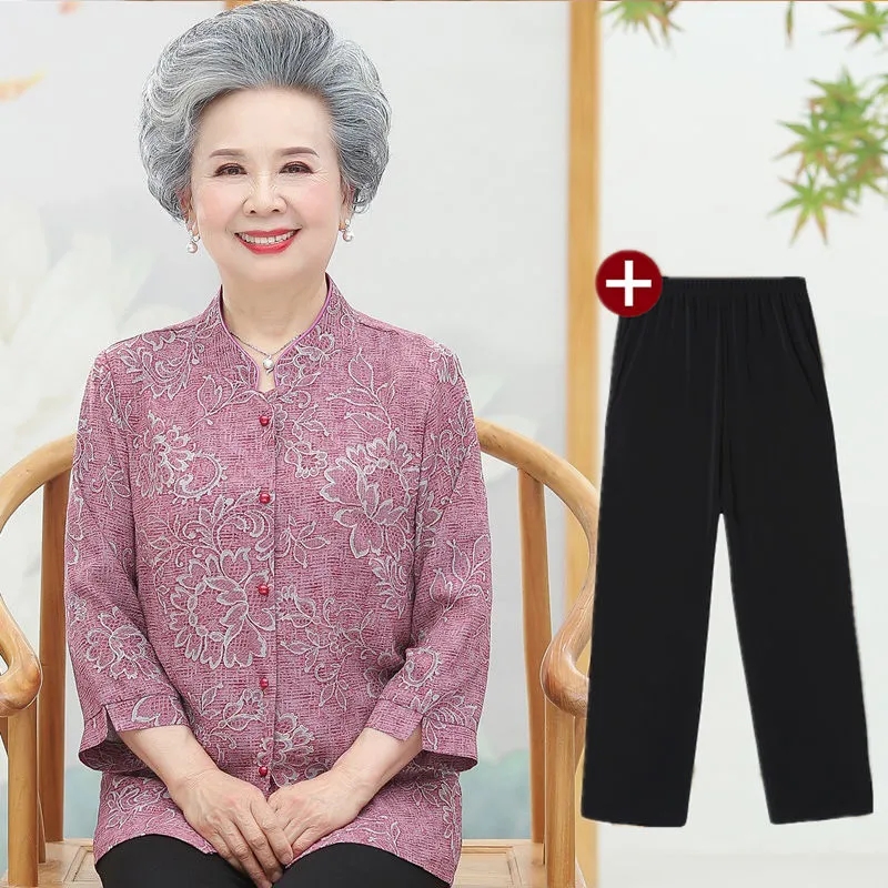 Elderly Grandma Shirts Blouse  - Summer Clothing Old Money recension och pris
