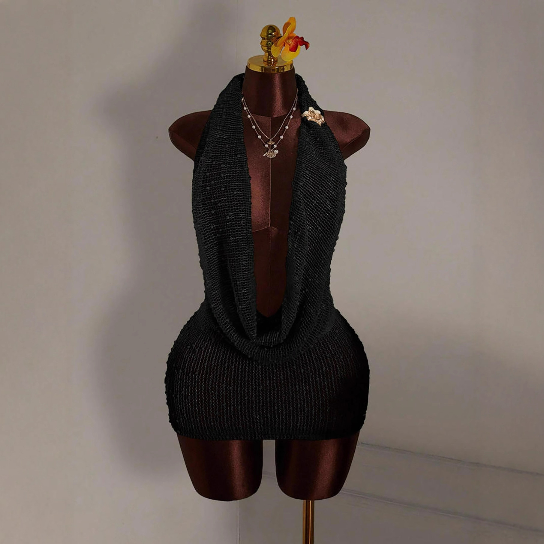 Knitted Bodycon Mini Dress Wom - Summer Clothing Drawing recension och pris
