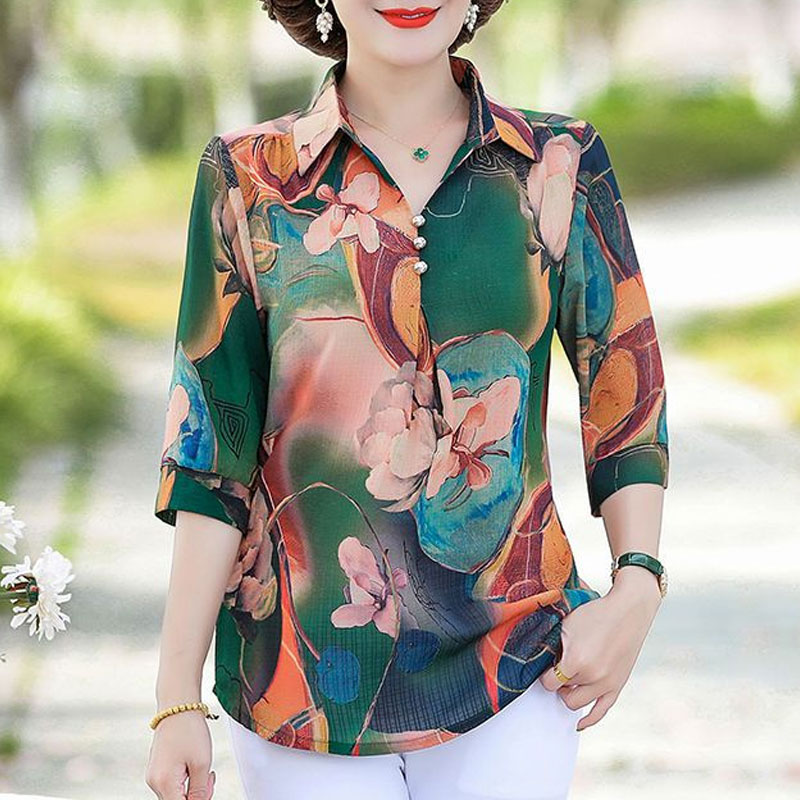 Summer Vintage Floral Printed  - Summer Clothing For 70 Year Old Woman recension och pris