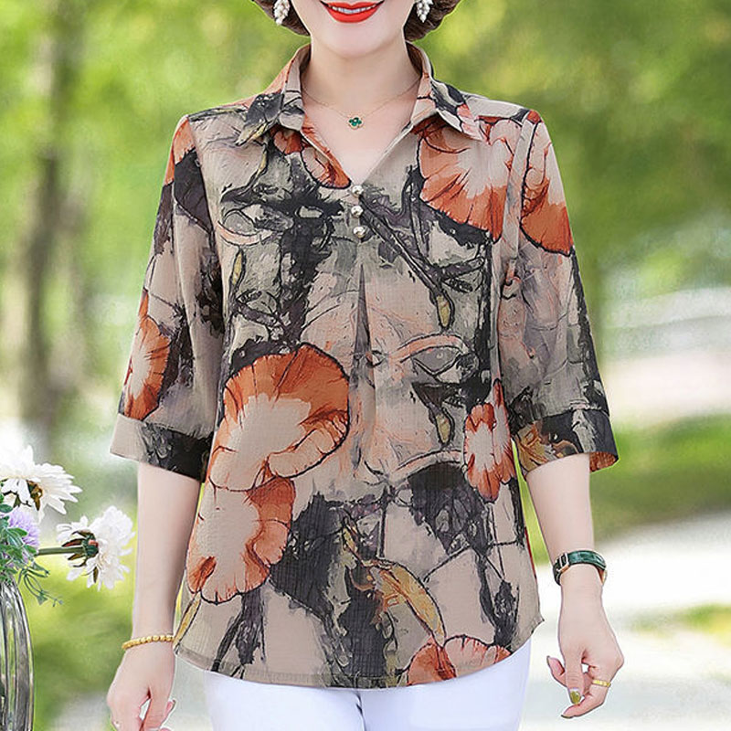 Summer Vintage Floral Printed  - Summer Clothing For 70 Year Old Woman recension och pris