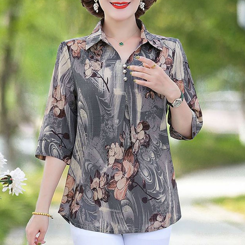 Summer Vintage Floral Printed  - Summer Clothing For 70 Year Old Woman recension och pris