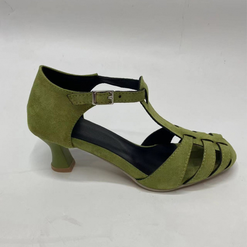 Women's Green Suede Kitten Hee - Summer Clothing Dress recension och pris
