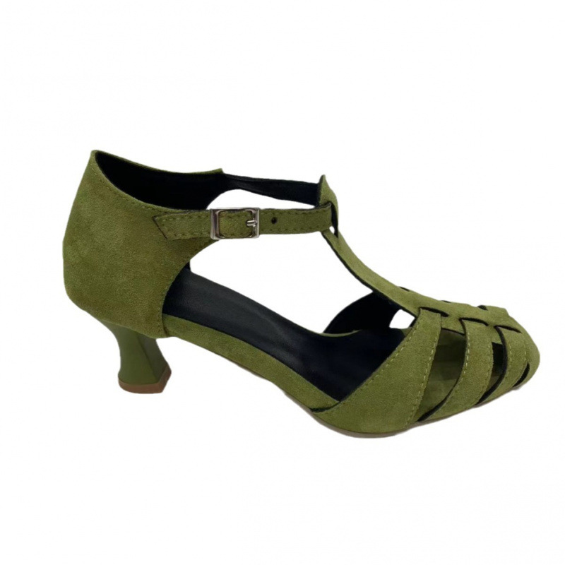 Women's Green Suede Kitten Hee - Summer Clothing Dress recension och pris