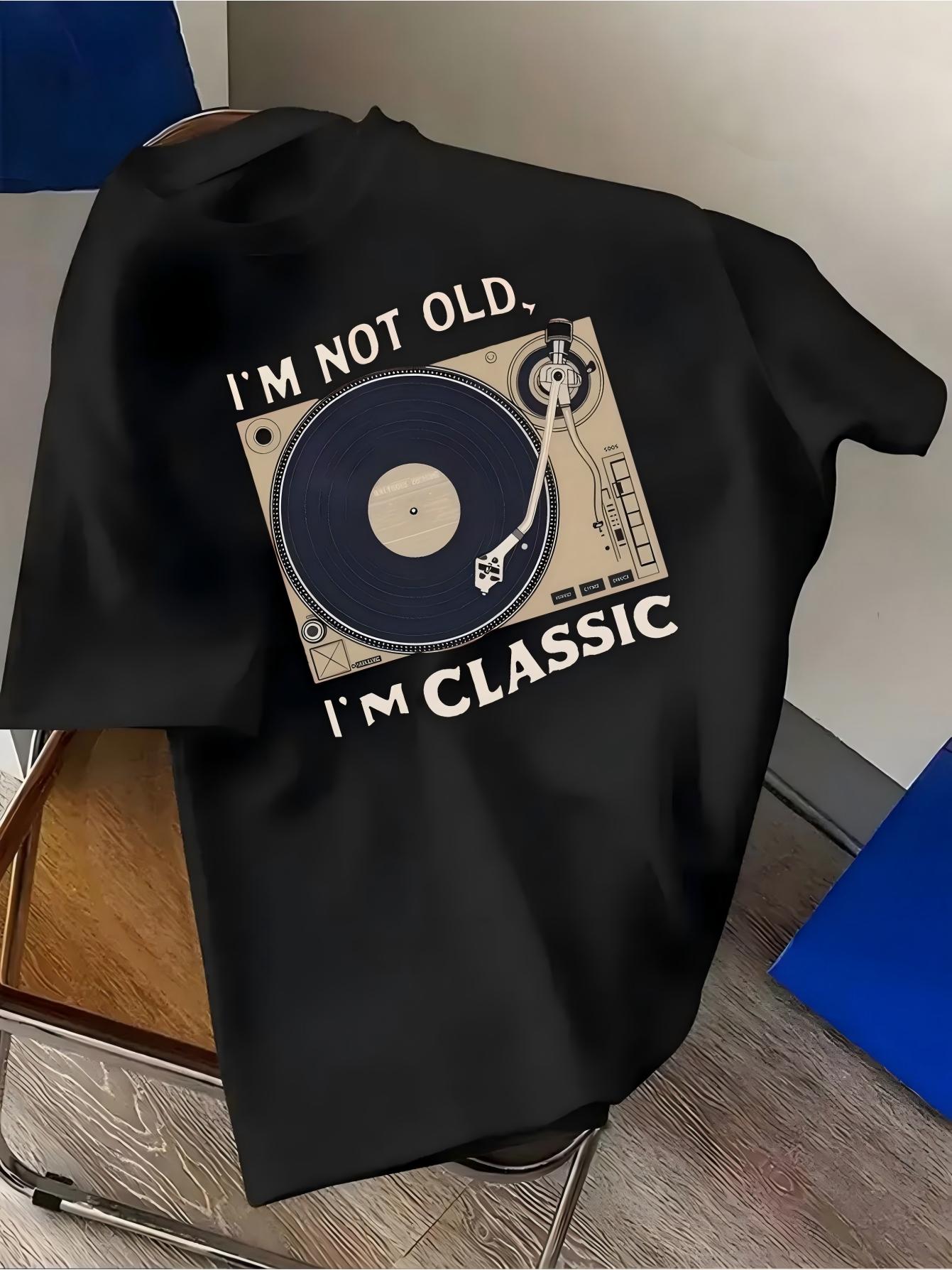 Vintage Record Player T-Shirt  - Summer Clothing Old Money recension och pris