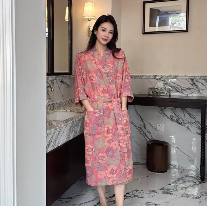 Cotton Gauze Print Kimono Robe - Summer Gauze Clothing recension och pris