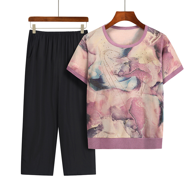Casual Summer Grandma Two-Piec - Summer Clothing For 70 Year Old Woman recension och pris
