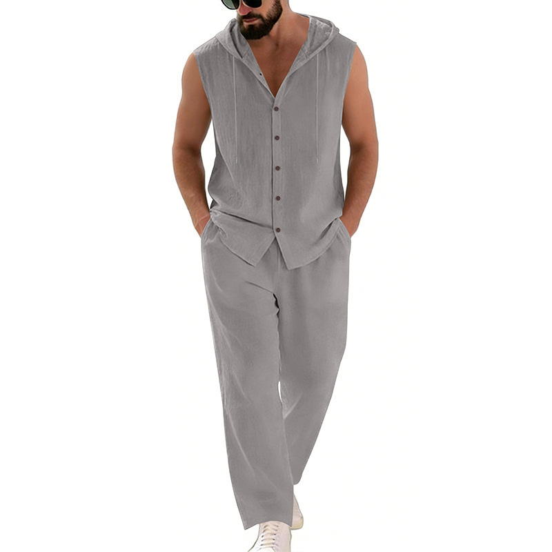 Men's Casual Linen Suit Hooded - Summer Outdoor Clothing recension och pris