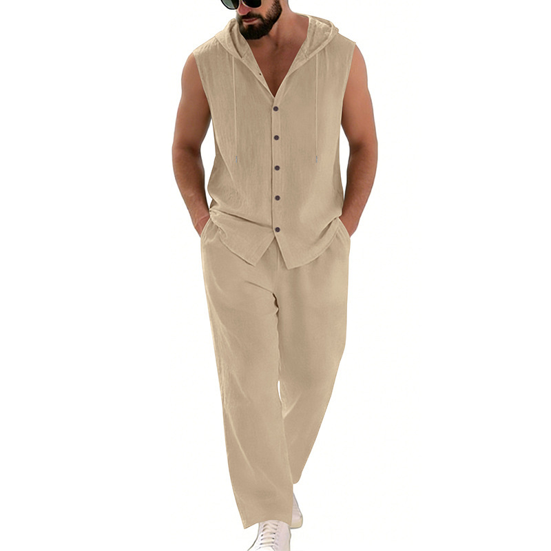 Men's Casual Linen Suit Hooded - Summer Outdoor Clothing recension och pris