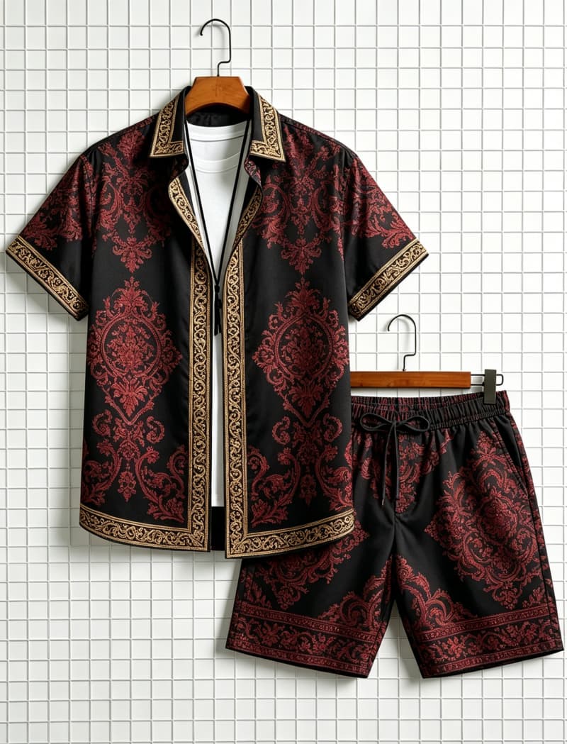 Men's ethnic border printed sh - Summer Outdoor Clothing recension och pris