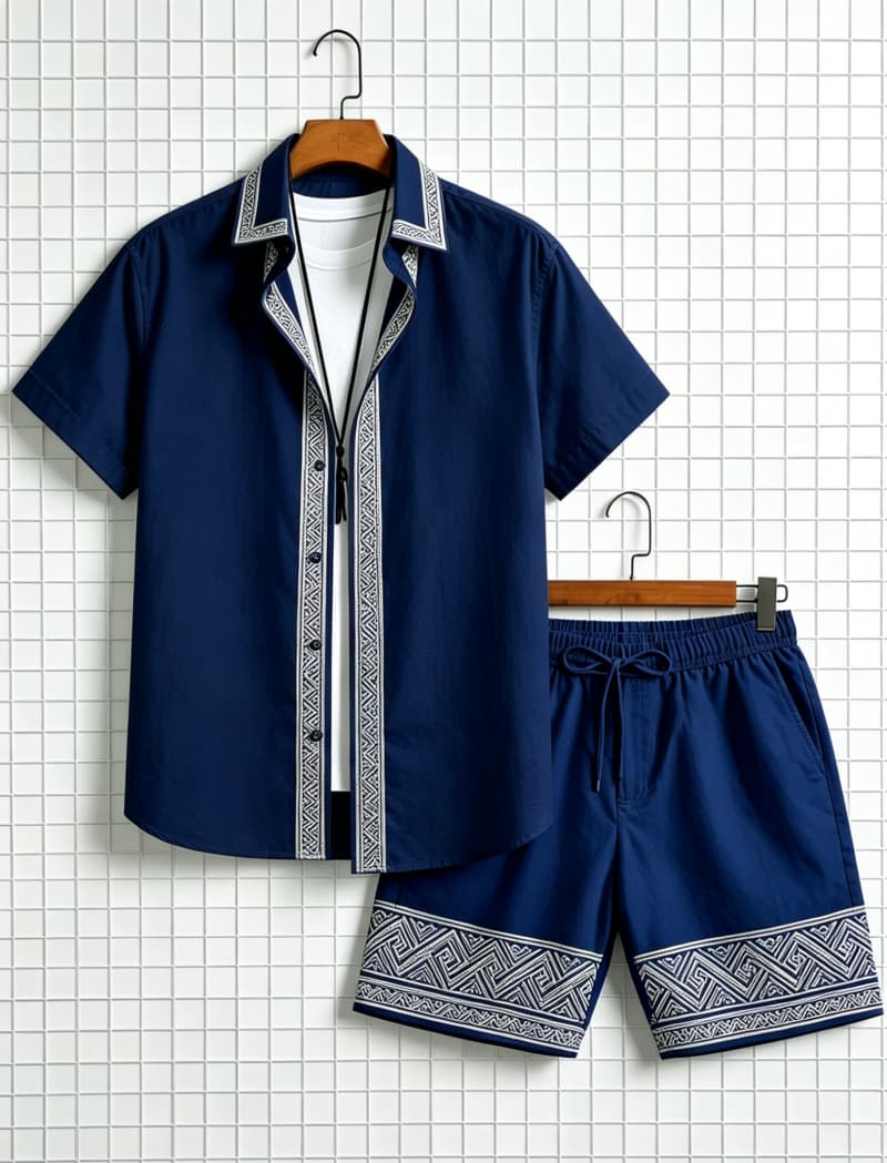 Men's ethnic border printed sh - Summer Outdoor Clothing recension och pris