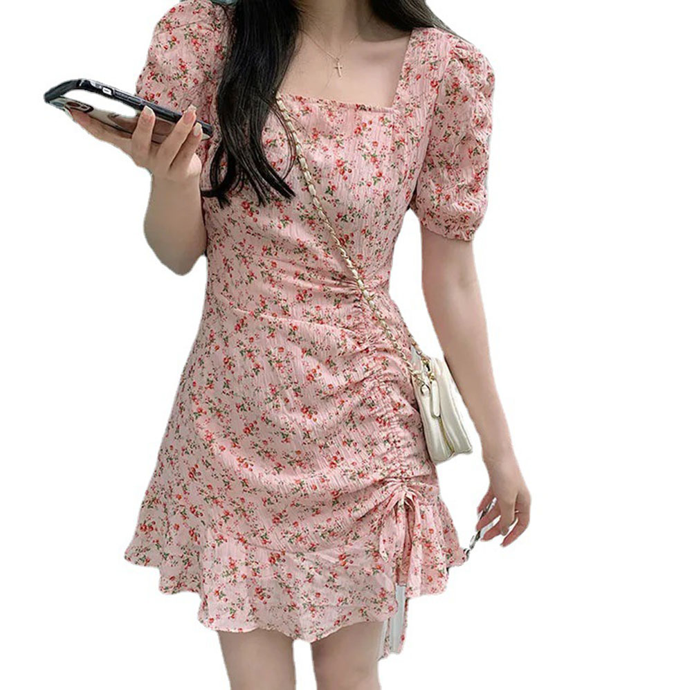 Summer Floral Drawstring Mini  - Summer Clothing For 70 Year Old Woman recension och pris