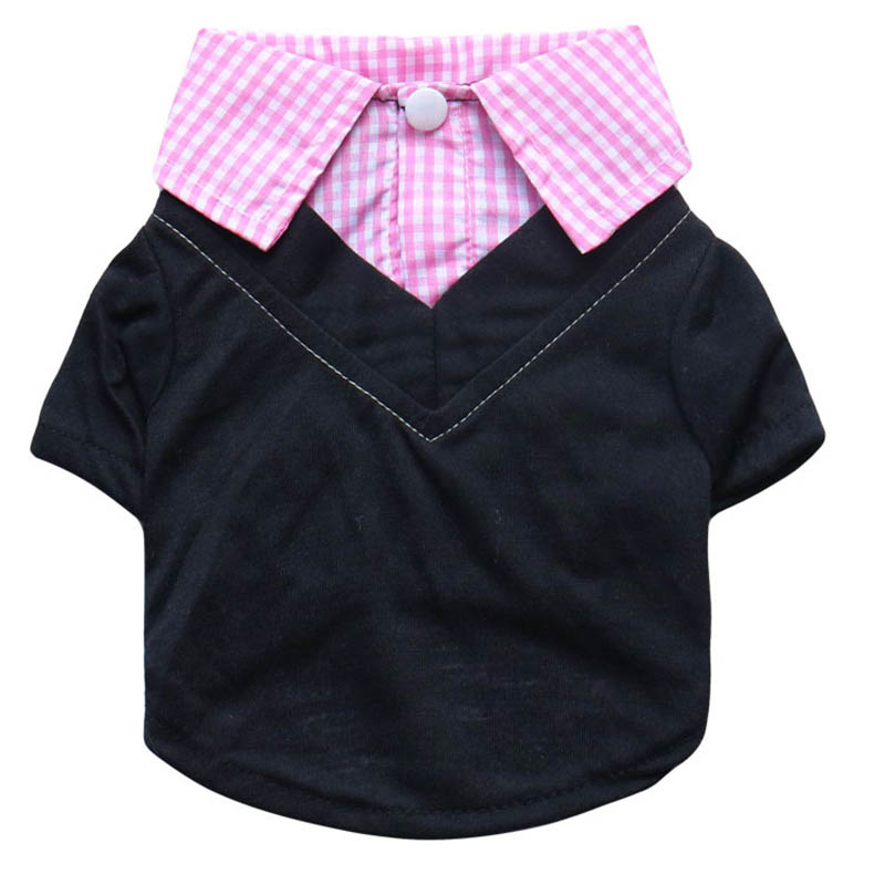 Plaid Dog Shirt Fake Two Piece - Summer Dog Clothing recension och pris