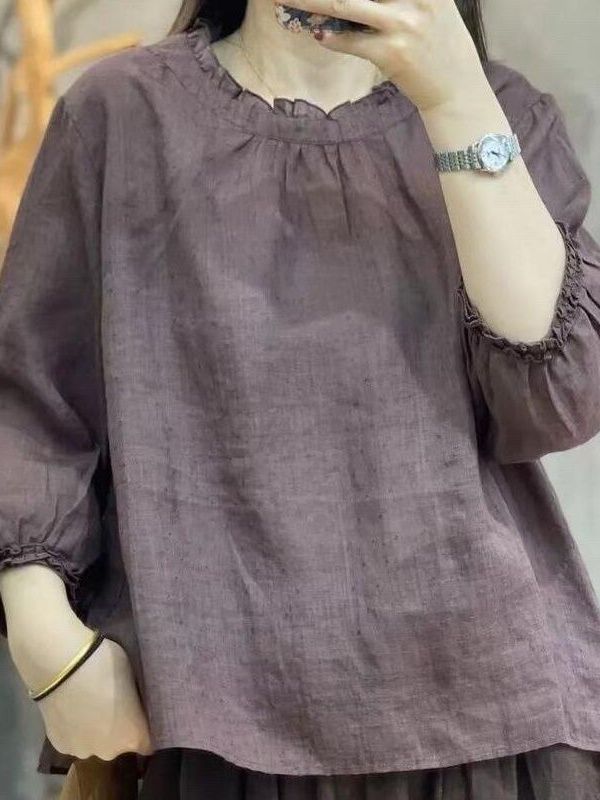 Elegant Cotton Linen Nine-Quar - Summer Clothing Old Money recension och pris