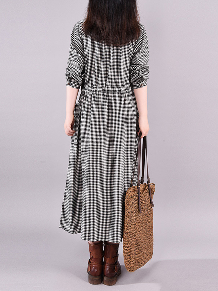 Fashion Vintage Dress Plaid Dr - Summer Clothing Drawing recension och pris