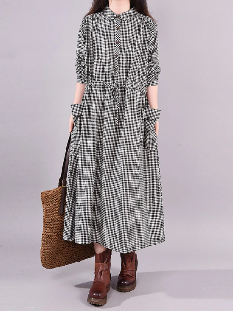 Fashion Vintage Dress Plaid Dr - Summer Clothing Drawing recension och pris