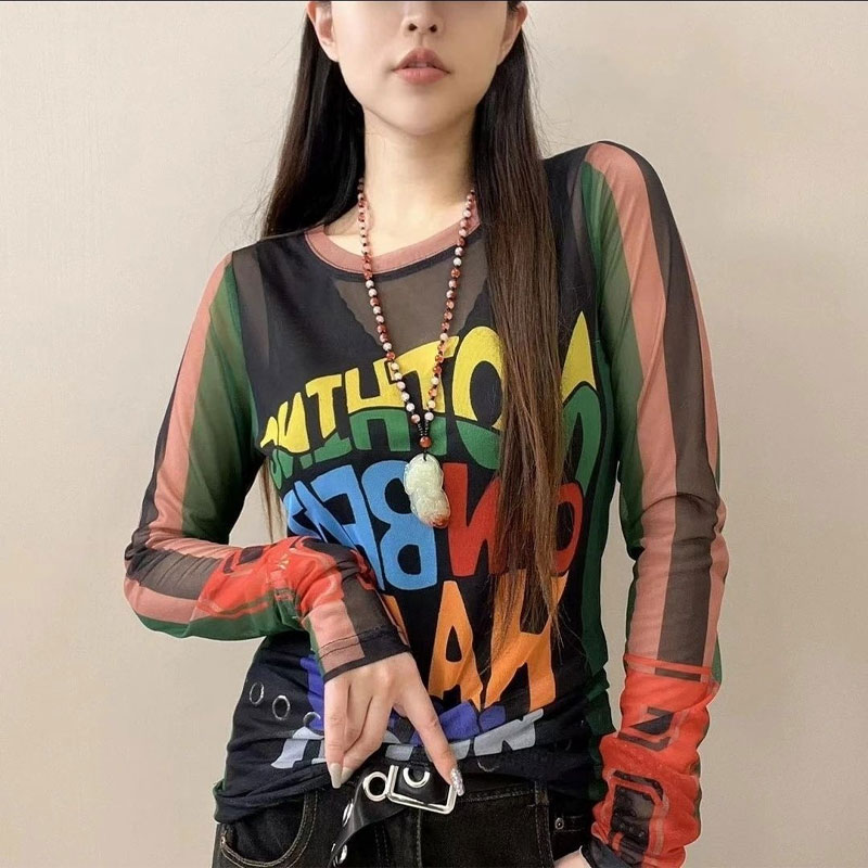 Casual Letter Printed T-shirt  - Summer Gauze Clothing recension och pris