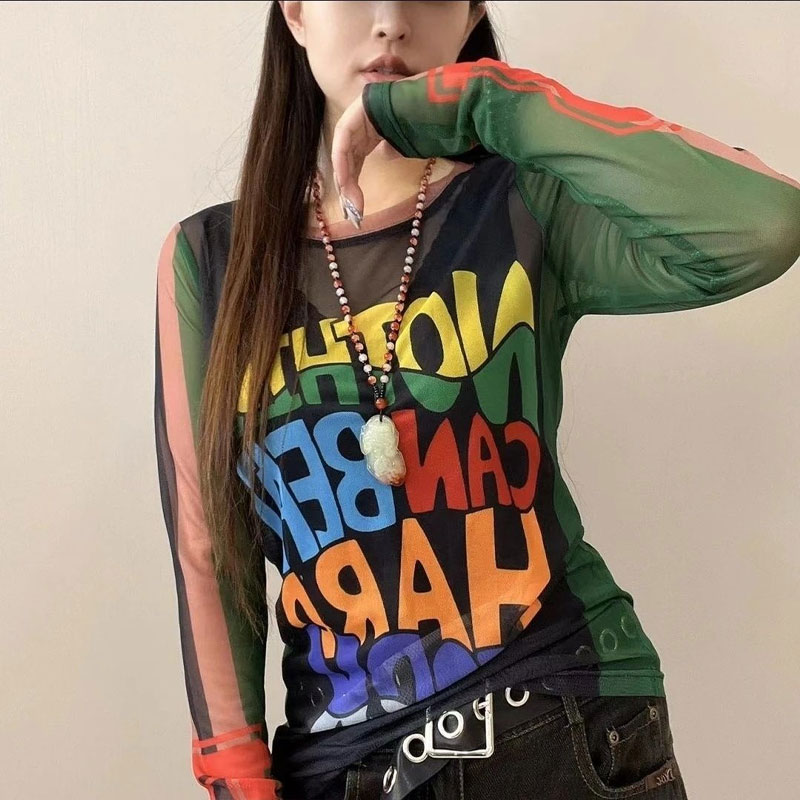 Casual Letter Printed T-shirt  - Summer Gauze Clothing recension och pris