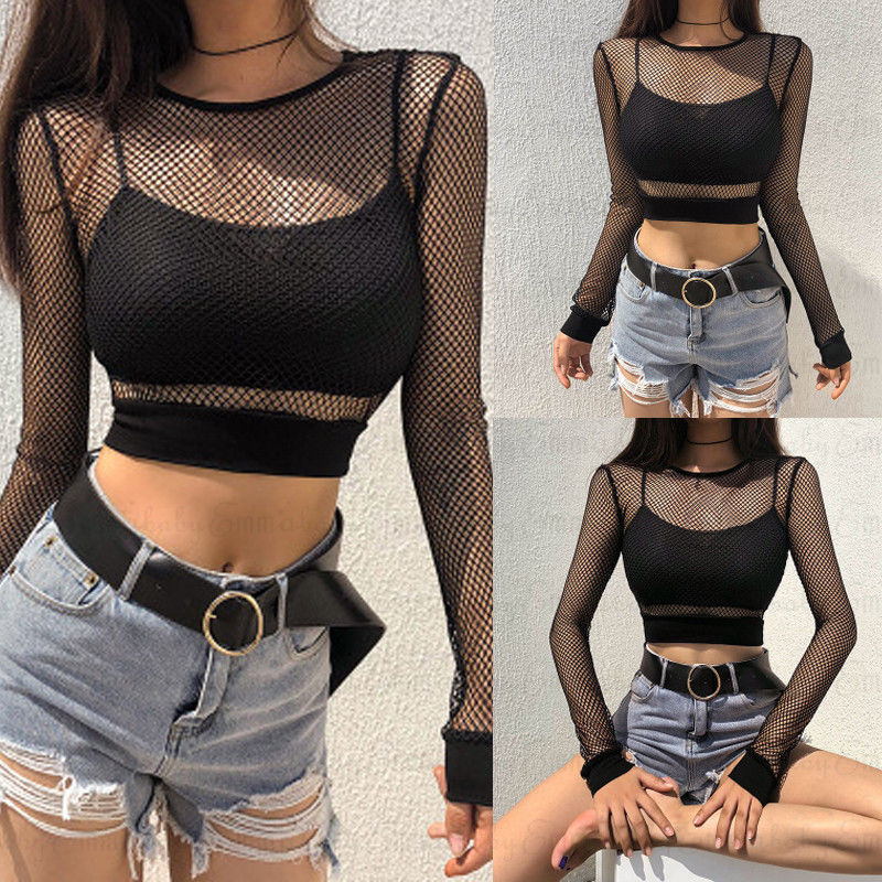 Sexy Black Hollow Out Mesh Fem - Summer Clothing Old Money recension och pris