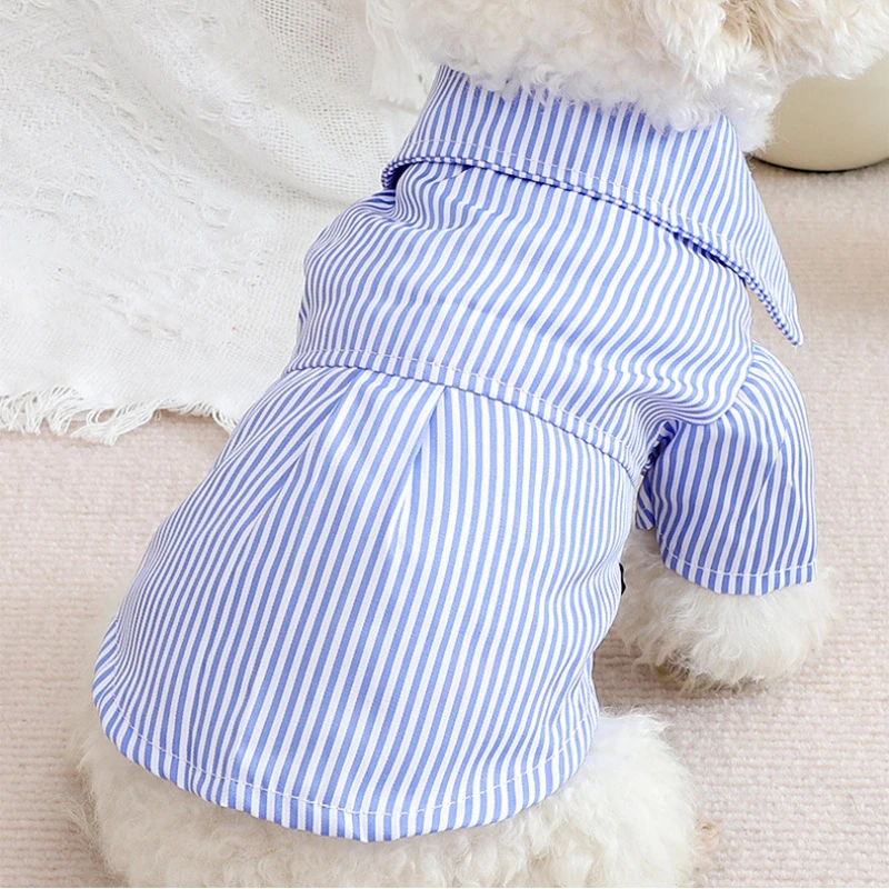 Dog Clothes Bowknot Striped Sh - Summer Dog Clothing recension och pris